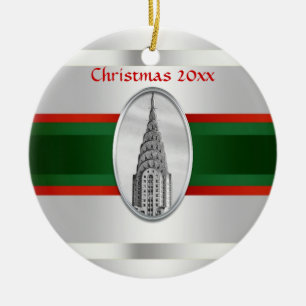 NYC Skyline: Chrysler Gebäude Xmas #3W Keramikornament