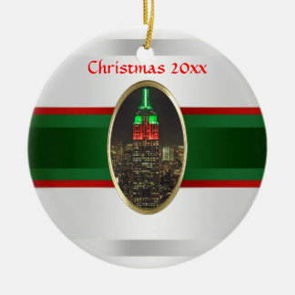 NYC Skyline: Empire State Gebäude Night Xmas #6W Keramikornament