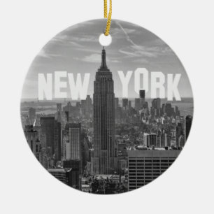 NYC Skyline Empire State Gebäude, WTC BW 2C Keramik Ornament