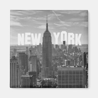 NYC Skyline Empire State Gebäude, WTC BW 2C Magnet
