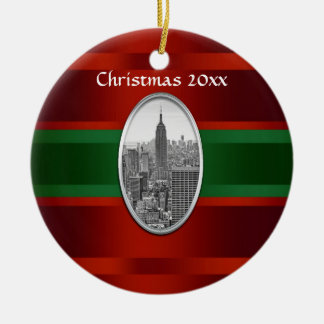 NYC Skyline: Empire State Gebäude Xmas #3 Keramikornament