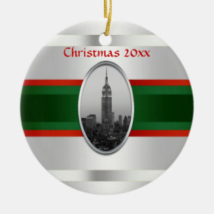 NYC Skyline: Empire State Gebäude Xmas #4W Keramik Ornament