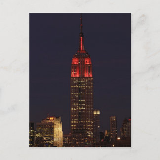 NYC Skyline ESB alle rot Postkarte