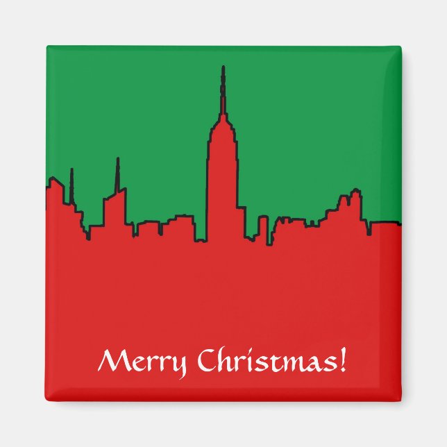 NYC Skyline: ESB Weihnachts-Silhouette Magnet (Vorne)