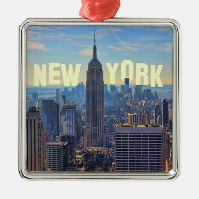 NYC Skyline ESB, World Trade 2C Ornament Aus Metall (Vorne)