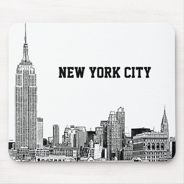 NYC Skyline Etched 01 Mousepad (Vorne)