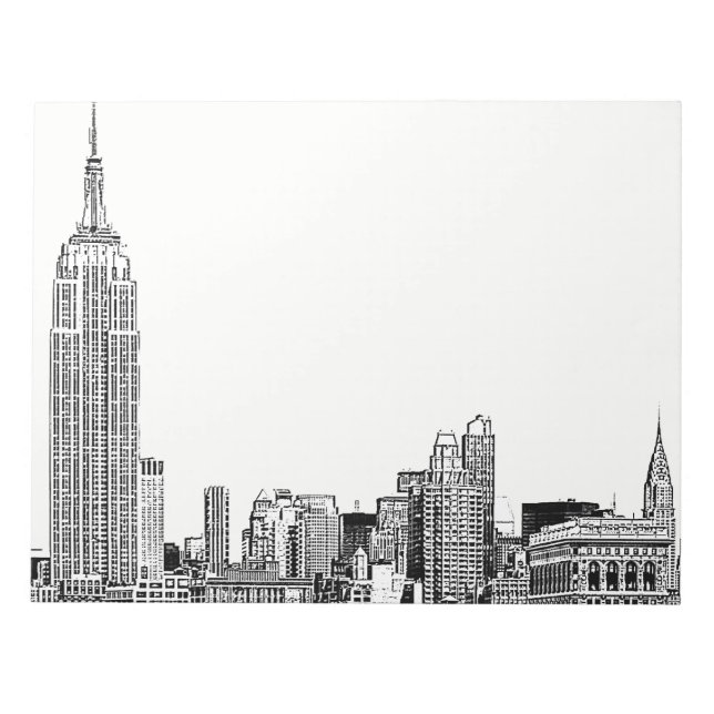 NYC Skyline Etched 01 Notizblock (Vorderseite)