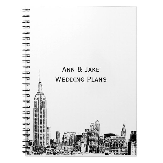 NYC Skyline Etched 01 Notizblock (Vorderseite)