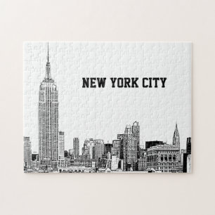 NYC Skyline Etched 01 Puzzle