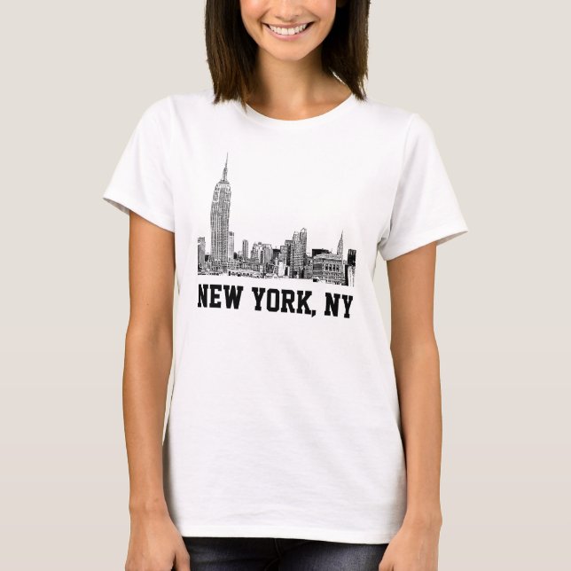 NYC Skyline Etched 01 T-Shirt (Vorderseite)