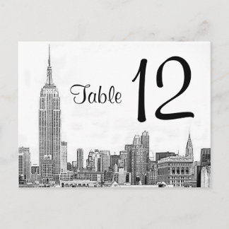 NYC Skyline Etched 01 Tischnummer