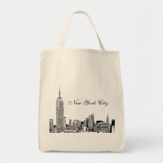 NYC Skyline Etched 01 Tragetasche