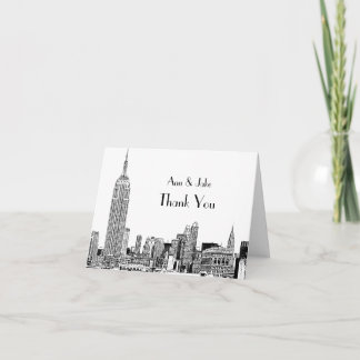 NYC Skyline Etched 01 Vielen Dank Dankeskarte