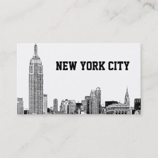 NYC Skyline Etched 01 Visitenkarte
