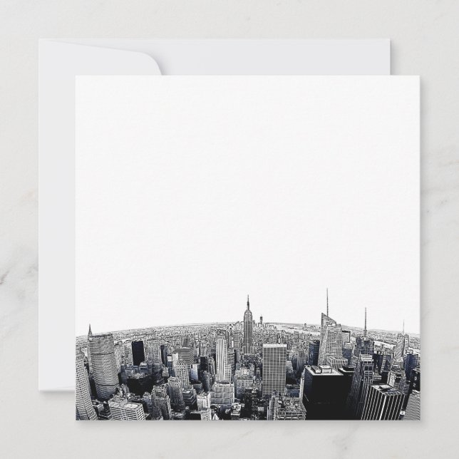 NYC Skyline Etched Fisheye View (Vorderseite)