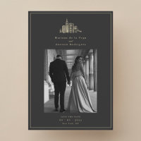 NYC-Skyline-Foto-Hochzeit-Einladungskarte zum Vorm