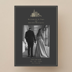 NYC-Skyline-Foto-Hochzeit-Einladungskarte zum Vorm Einladung