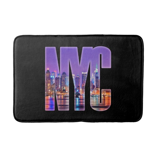 NYC Skyline (hell) Badematte (Vorderseite)