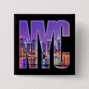 NYC Skyline (hell) Button