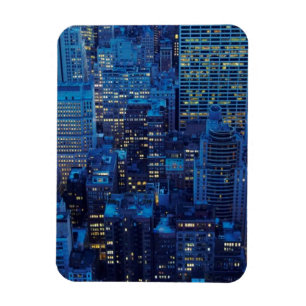 NYC Skyline, Hochwinkel bei Dämmerung Magnet