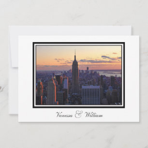 NYC-Skyline kurz vor Sonnenuntergang Hochzeits-Ein Einladung