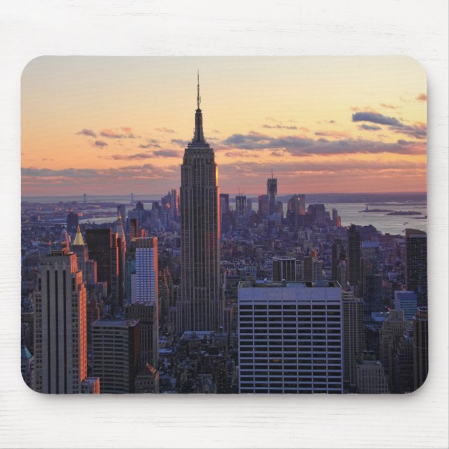 NYC Skyline kurz vor Sonnenuntergang Mousepad (Vorne)