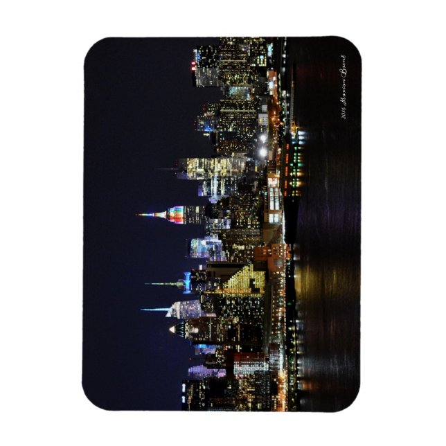 NYC Skyline mit Rainbow ESB Magnet (Vertikal)