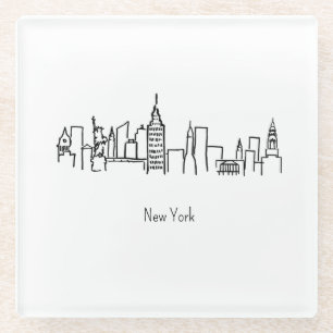 NYC-Skyline New York Illustration Glasuntersetzer