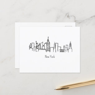 NYC Skyline New York Illustration Postkarte