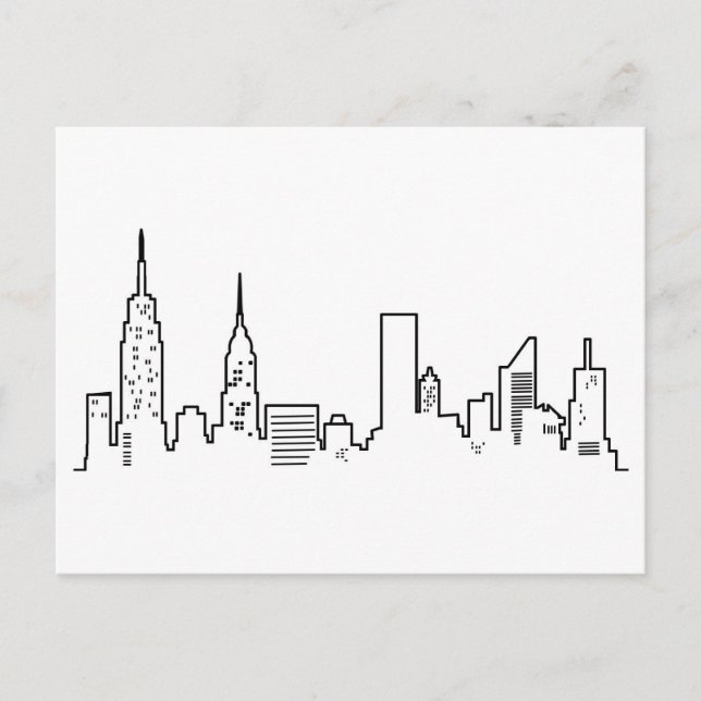 NYC Skyline Postcard Postkarte (Vorderseite)