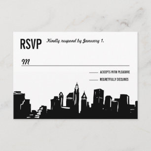 NYC Skyline RSVP-Karten für Hochzeiten RSVP Karte