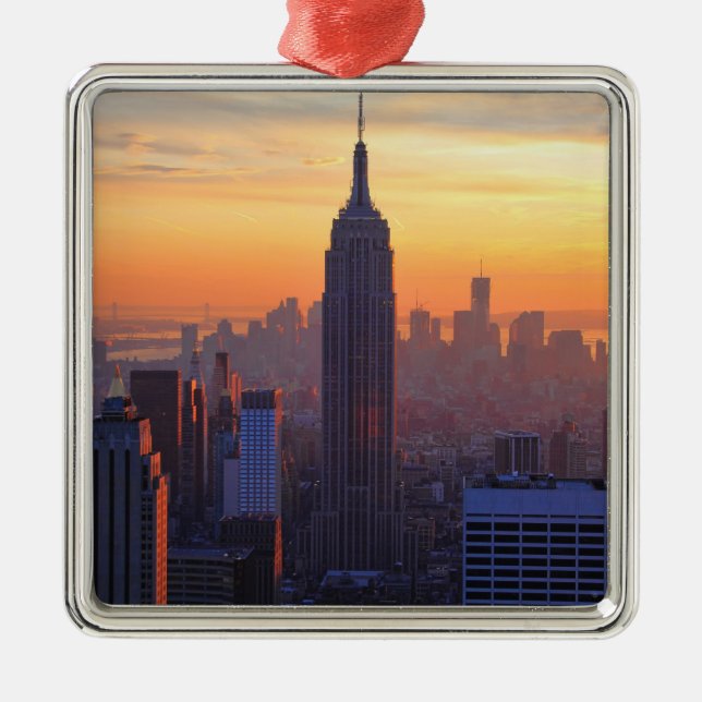NYC Skyline: Silbernes Ornament (Vorne)