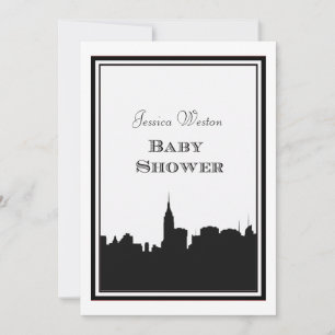 NYC Skyline Silhouette #2 DIY Babydusche Einladung