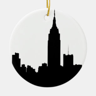 NYC Skyline Silhouette, Emp St Bldg #1 Keramik Ornament