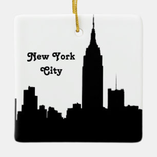 NYC Skyline Silhouette, Emp Staat Bldg #1 T Keramikornament