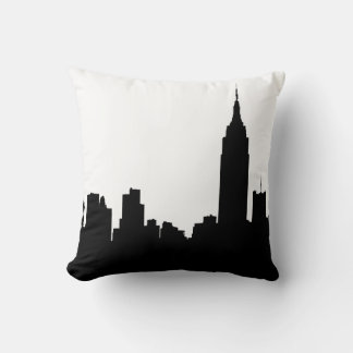 NYC Skyline Silhouette, Empire State Bldg #1 Kissen