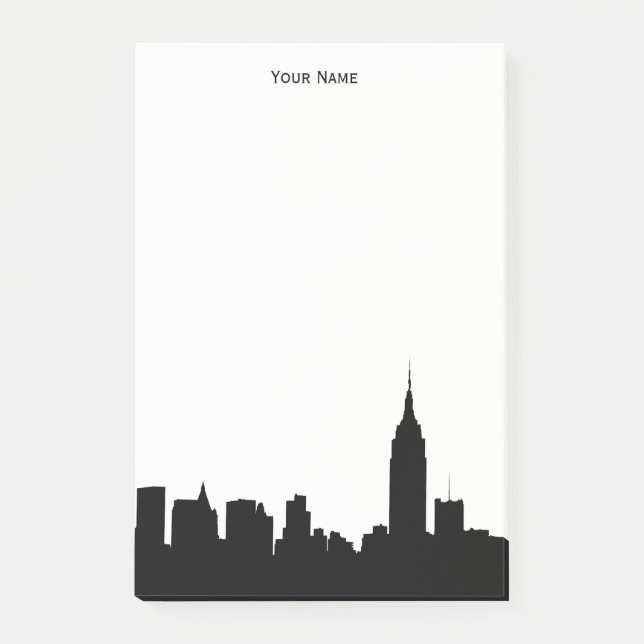 NYC Skyline-Silhouette Post-it Klebezettel (Vorderseite)