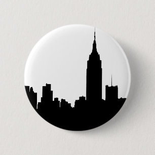 NYC Skyline-Silhouette, Reich-Staat Gbd #1 Button