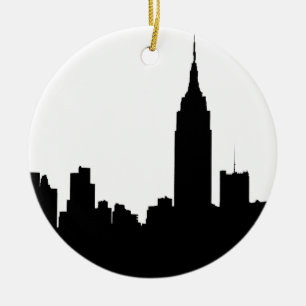 NYC Skyline-Silhouette, Reich-Staat Gbd #1 Keramik Ornament