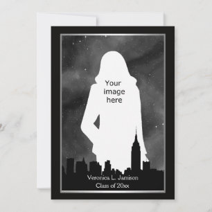 NYC-Skyline-Silhouette SW ESB Chrys #2 Foto-Abschl Einladung