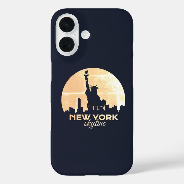 NYC Skyline Statue of Liberty Silhouette Case-Mate iPhone Hülle (Rückseite)
