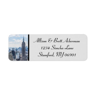 NYC Skyline-Stern-Rücksendeadresse-Aufkleber II