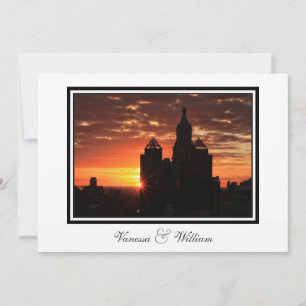 NYC Skyline Sunrise Wedding Invite Einladung