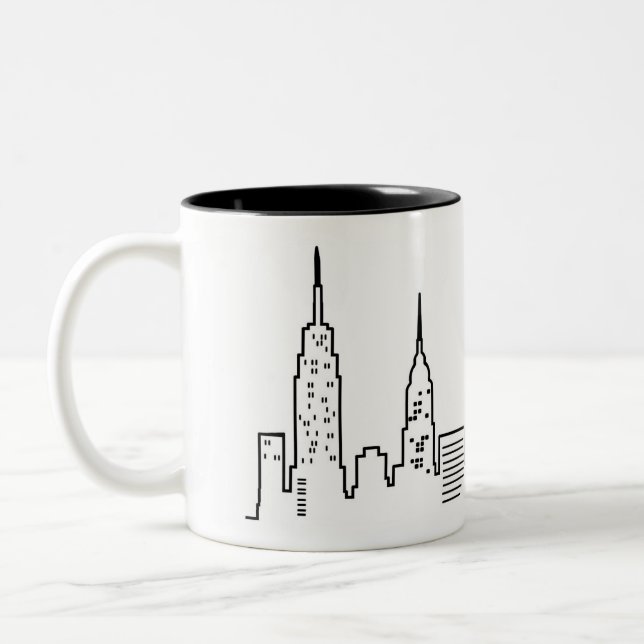 NYC Skyline-Tasse Zweifarbige Tasse (Links)