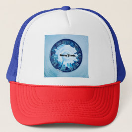 NYC Skyline Trucker Hat - Round City Planet Truckerkappe