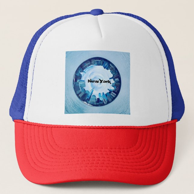 NYC Skyline Trucker Hat - Round City Planet Truckerkappe (Vorderseite)