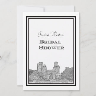NYC Skyline Washington Sq Etched DIY Bridal Showr Einladung