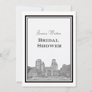 NYC Skyline Washington Sq geätzte DIY Brautdusche Einladung