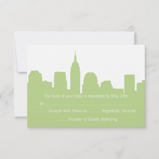 NYC Skyline Wedding RSVP Cards (Vorderseite)