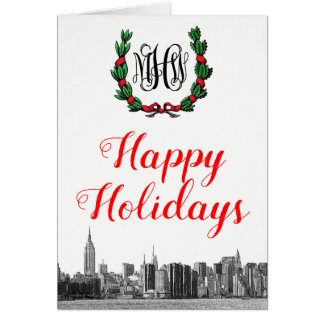 NYC Skyline Weihnachtsknechtschaft Weihnachtskarte